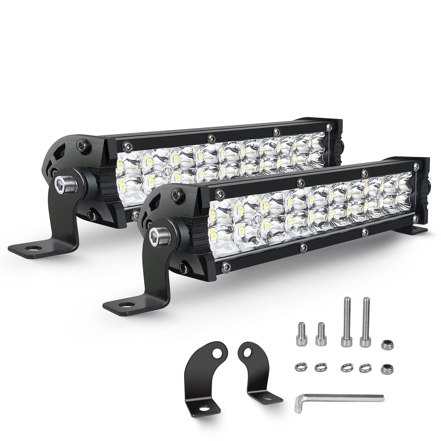 7 Inch Dual Row Led Light Bar Pods – Slim LED Spot Flood Off Road Driving Lig…