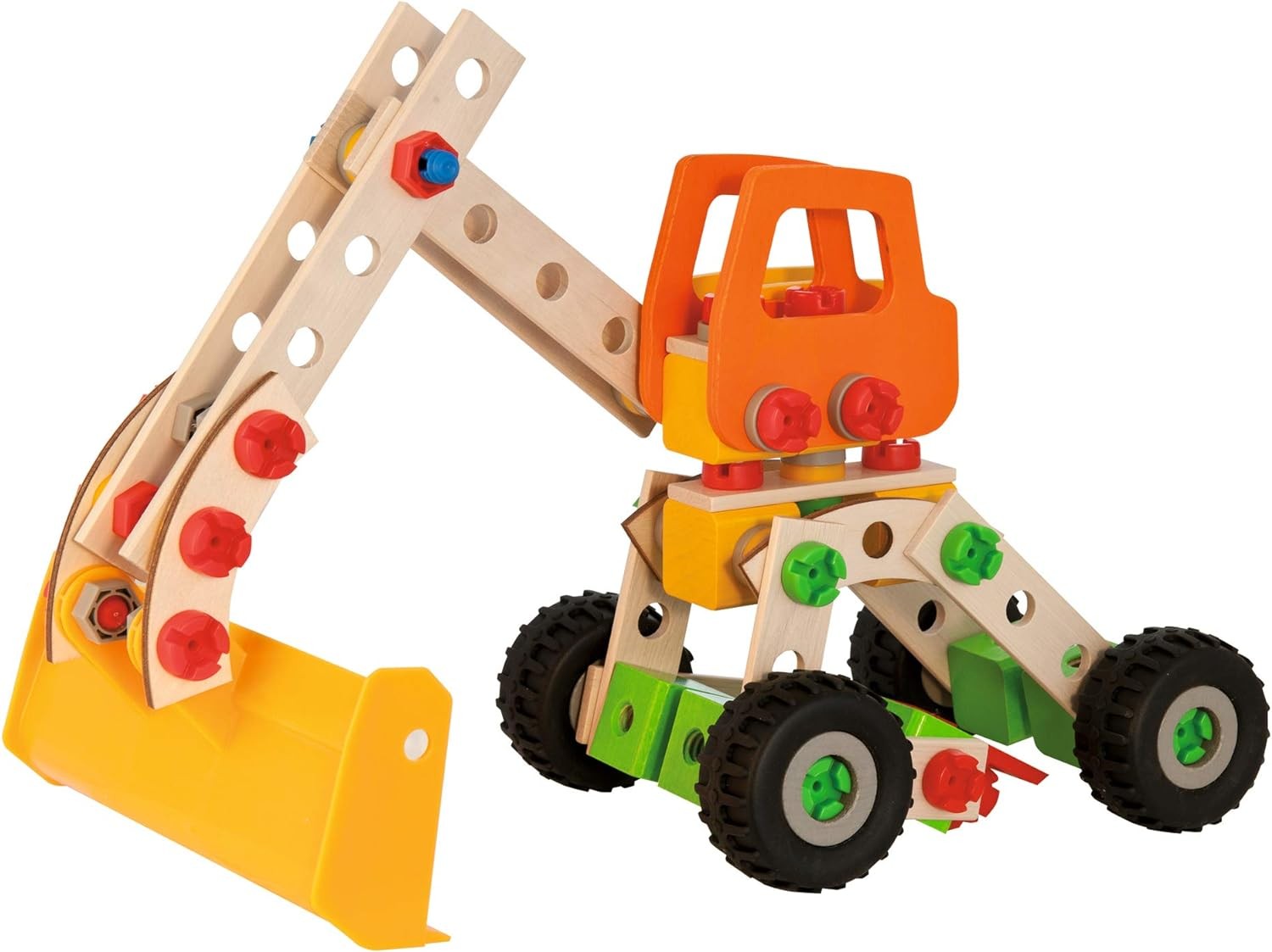 Simba 100039057 constructor wheel loader Eichhorn Versatile wooden toy, 140 comp
