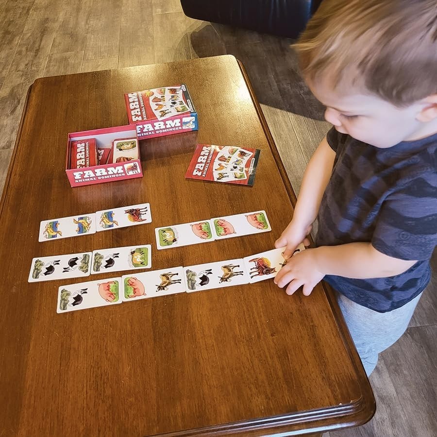2015 Outset Media Farm Animal Dominoes Toddler Game Educational 2+Player Ages 3+
