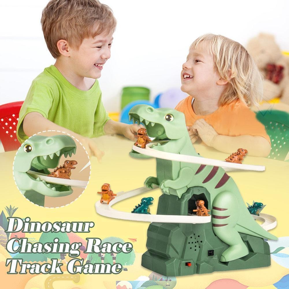 Dinosaur assembly puzzle fun electric slide track toy car birthday gift