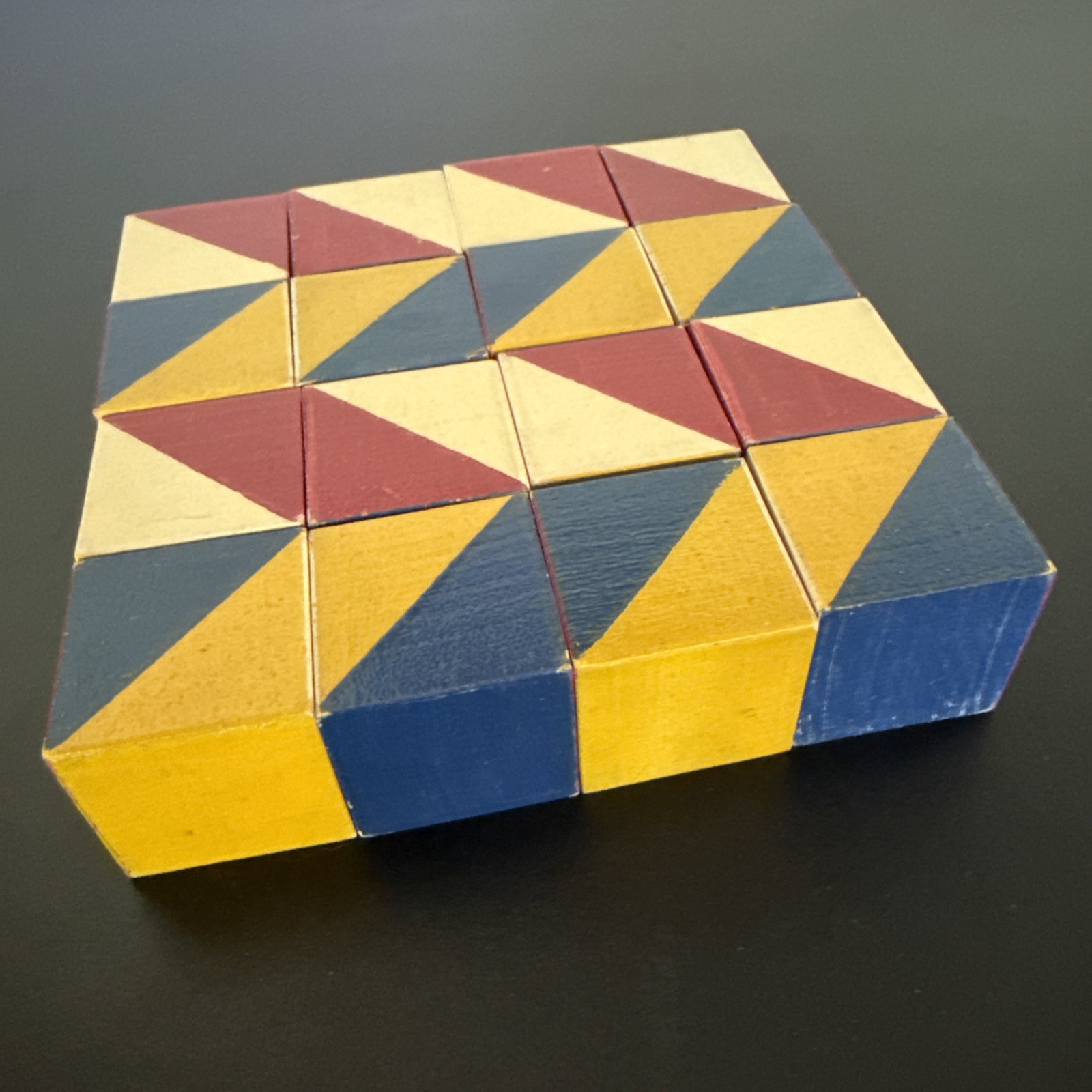 Vintage WBI Block Design Test – 16 Blocks – Kohs Style Wechsler IQ Test w/Box