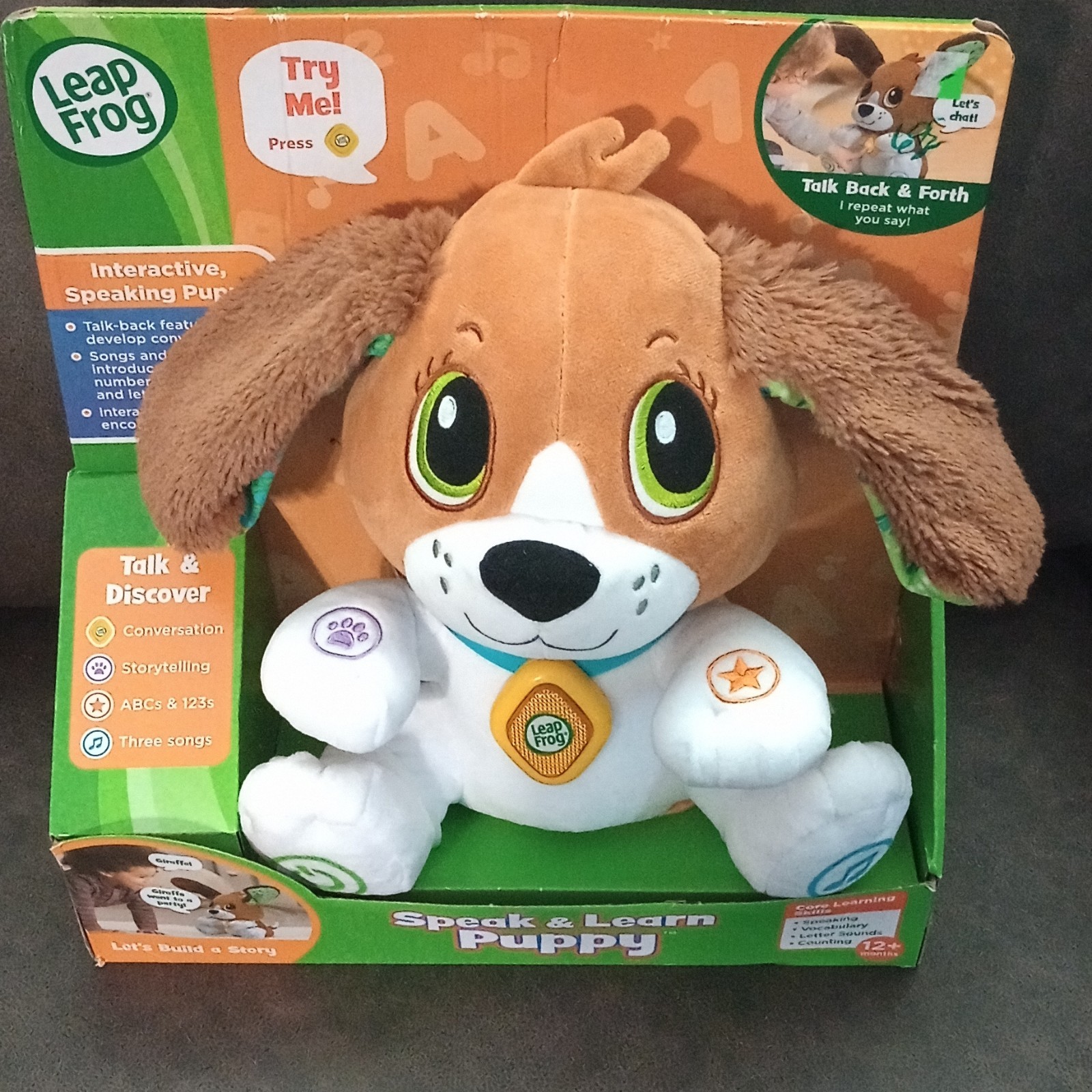 LeapFrog Speak & Learn Puppy Interactive Toy 12+ Mon, Never Opened.