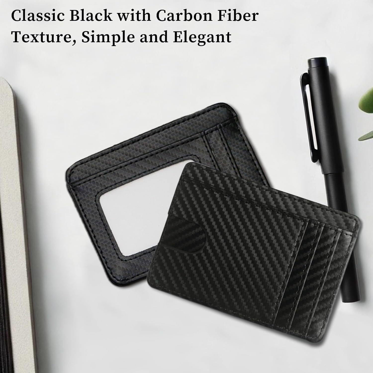 Leather Minimalist Wallet for Men & Women – RFID Blocking Front Pocket Card