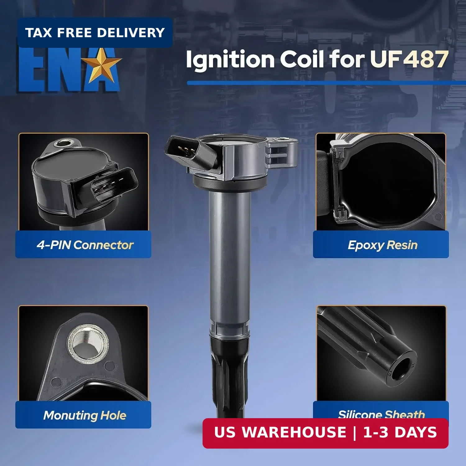 ENA Pack 6 Ignition Coil 3.5L V6 Compatible with Toyota Camry Sienna Avalon High