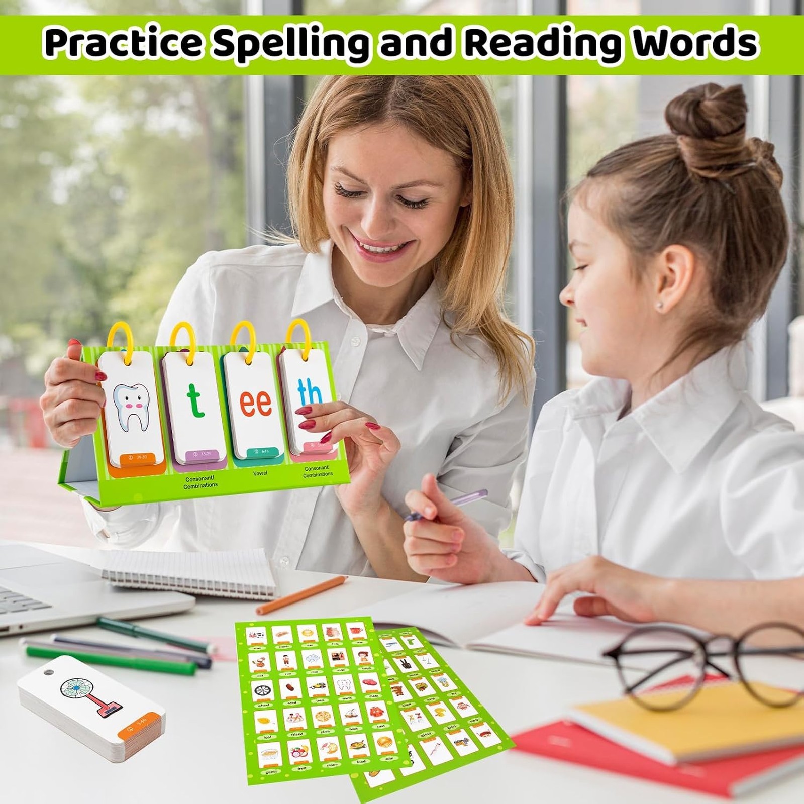 CVC CVCC Words Games Phonics Flash Cards for Preschool Kindergarten Alphabet
