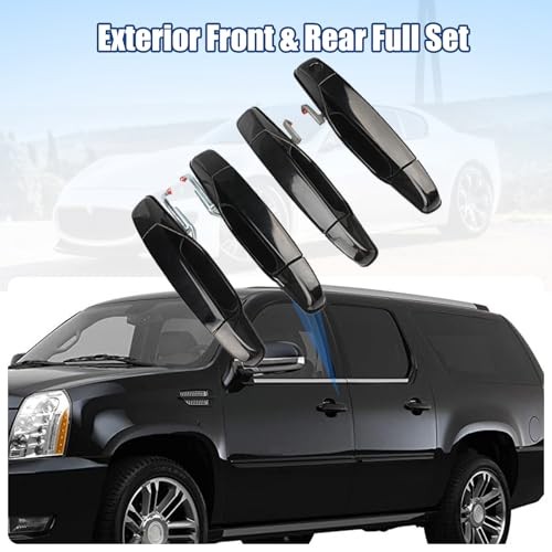 NPAUTO Black Exterior Outside Door Handle Replacement for Chevy Silverado 1500
