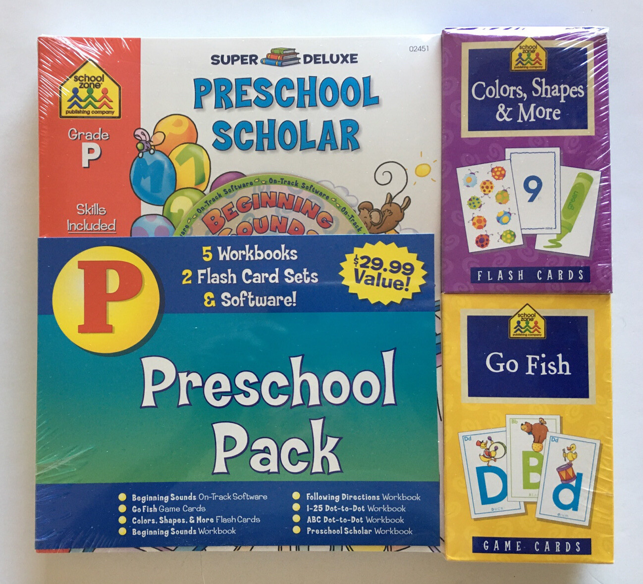 Preschool Learning Lot of 3: 1 Preschool Pack & 2 Standing Pocket Charts New