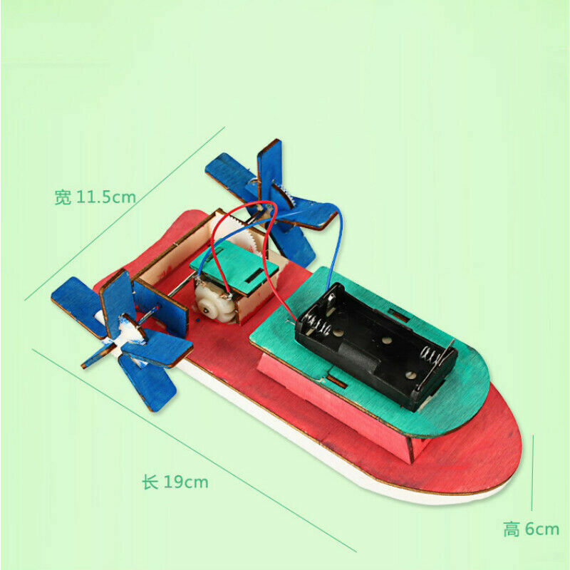 Unfinished Electric Wood Boat Ship Model Toys Kit Propeller Motor Shaft Kids