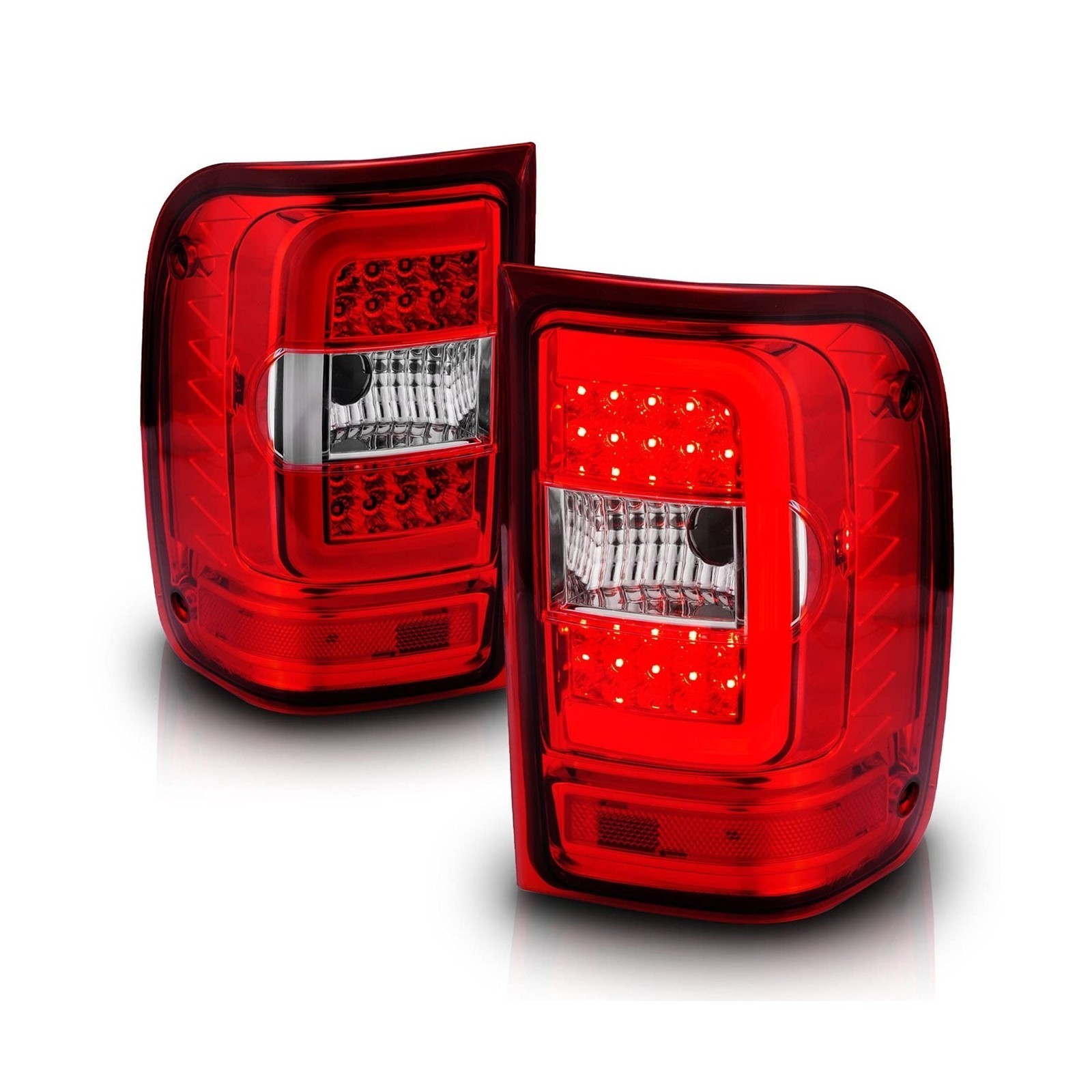 AmeriLite for 2001-2011 Ford Ranger C-Type LED Tube Ruby Red Replacement Brak…