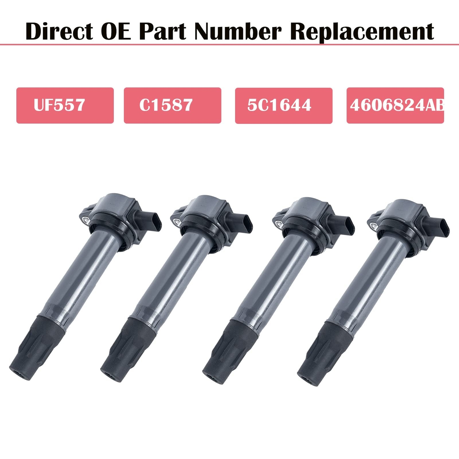 Set of 4 Ignition Coil Pack and Spark Plugs Fits for Jeep Patriot Compass Dod…