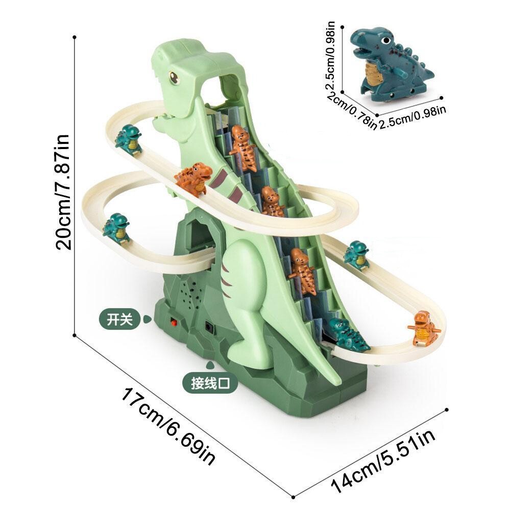 Dinosaur assembly puzzle fun electric slide track toy car birthday gift