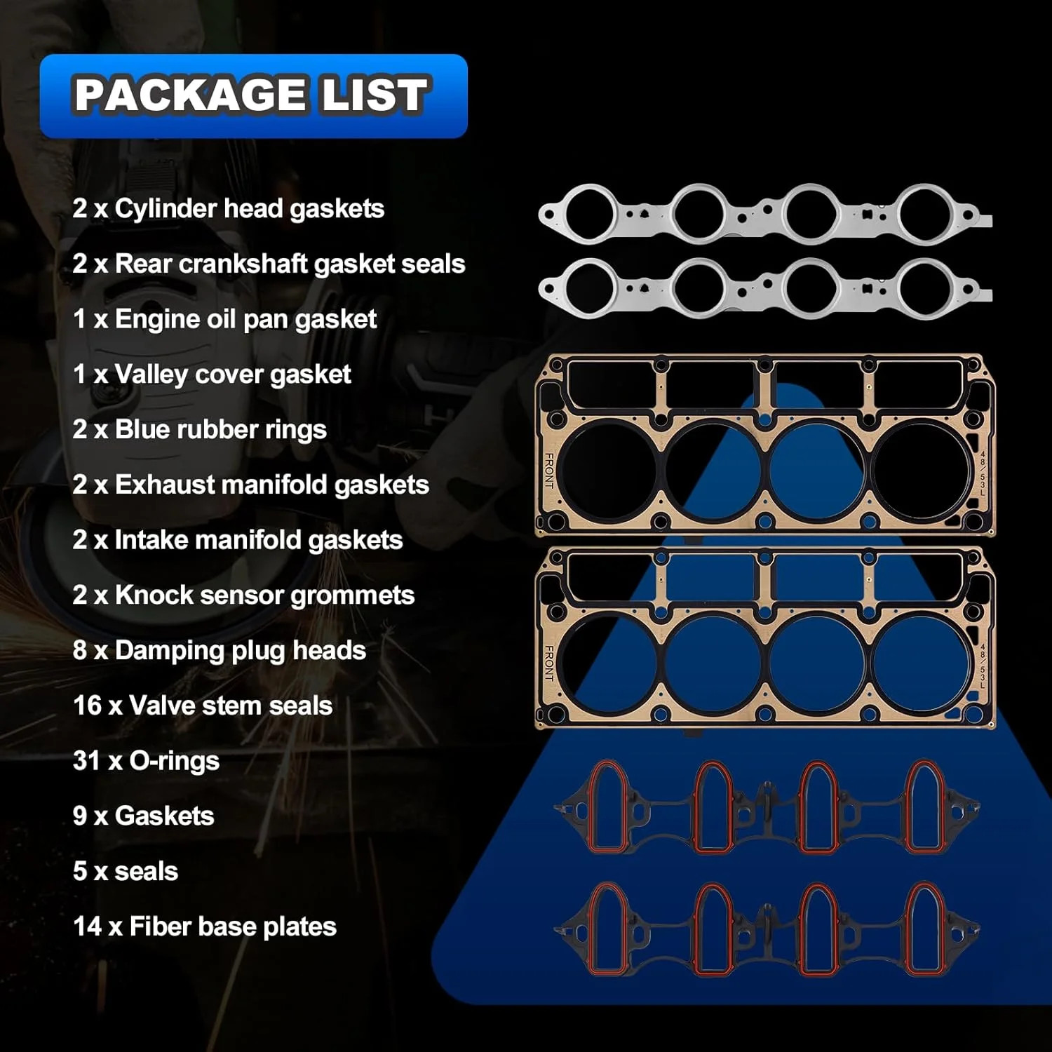 5.3 4.8 MLS Full Cylinder Head Engine Gasket Kit Compatible with 2002-2011 Chevy