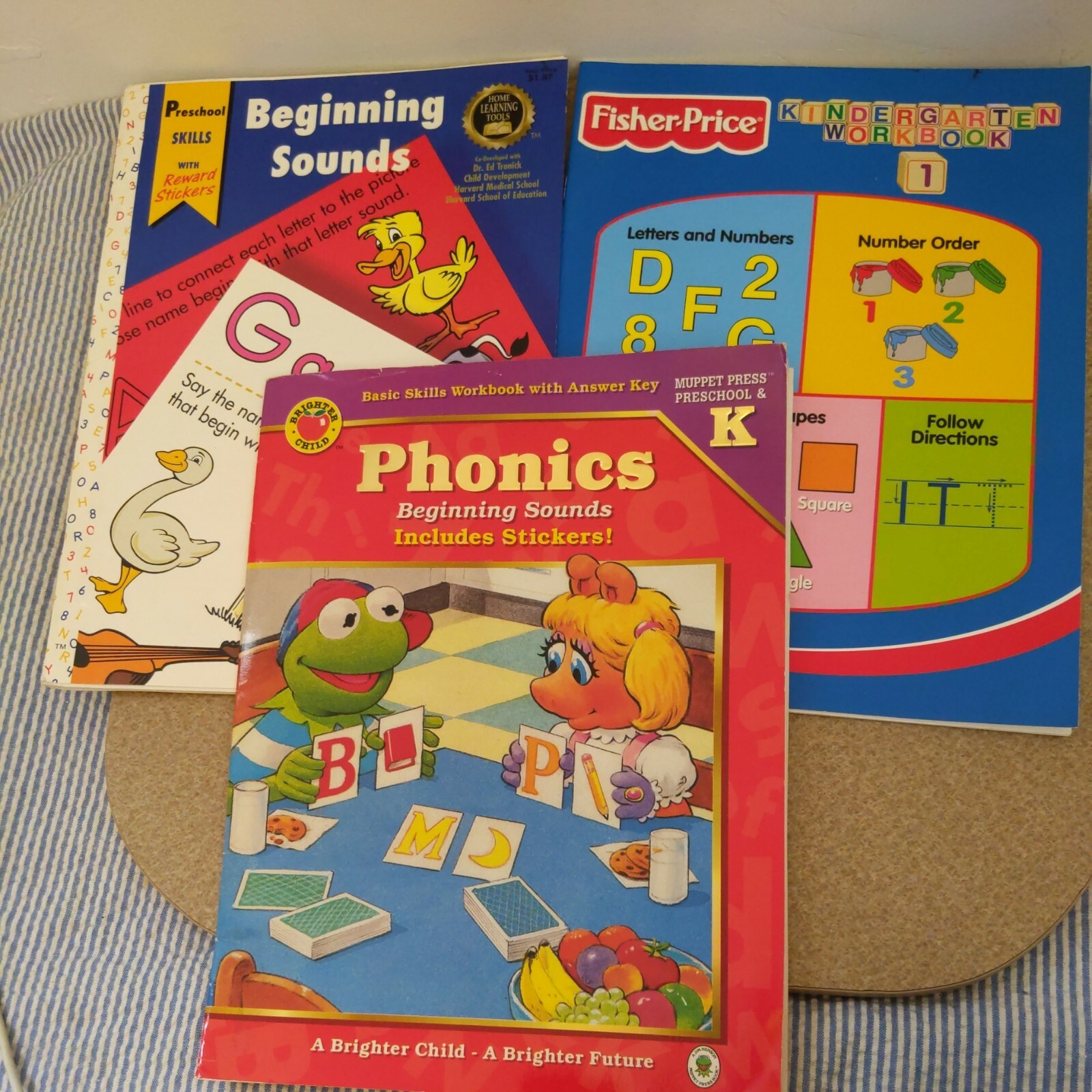 Preschool/Kindergarten Beginning Sounds Letters Numbers Phonics Workbooks (3)…