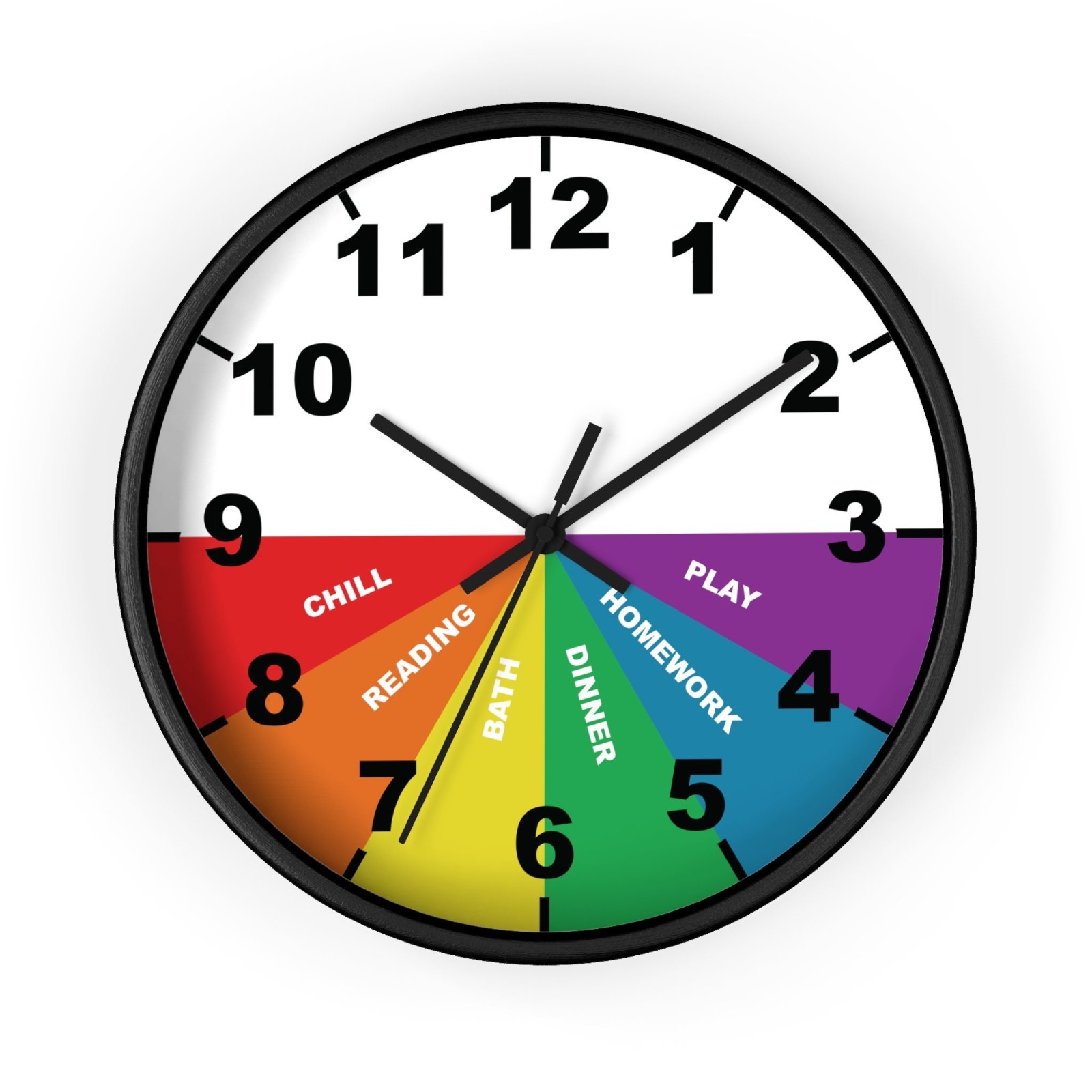 Customizable Kids Daily Routine Clock Wall Chart Color Block Schedule Free Ship