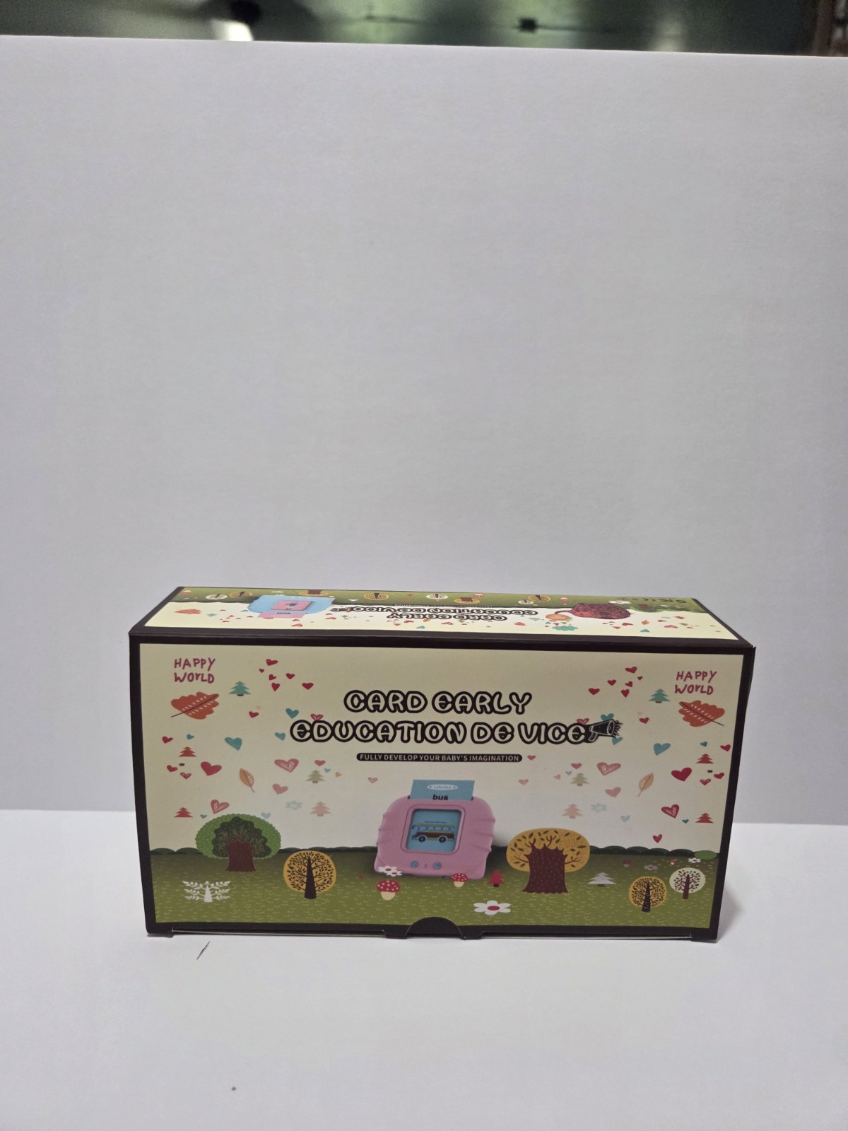 Happy World Card Early Education Device Pink Talking Flash Cards Montessori Toy