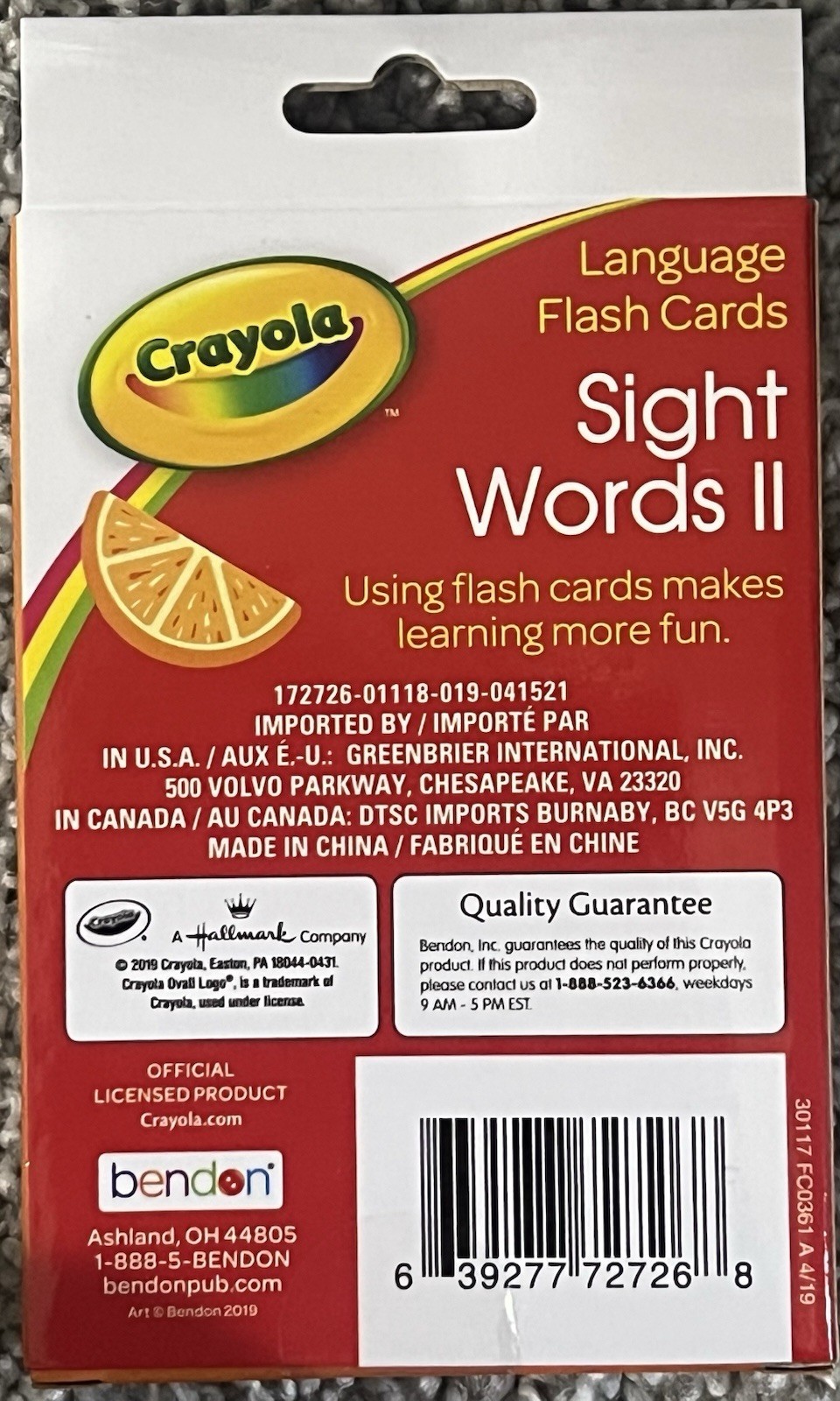 NEW Crayola Sight Words II Language Flash Cards Includes 36 Cards Ages 4+