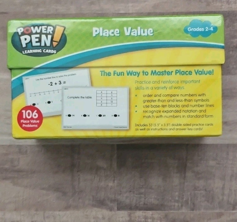 Sealed NEW Power Pen Place Value Flash Cards Grade 2-4 Educational