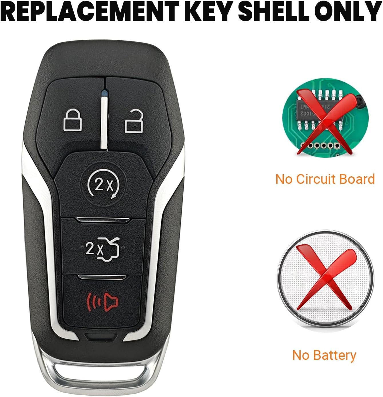 2pcs Remote Key Fob Case Shell Cover Fit for Ford Explorer Edge Mustange Fusi…