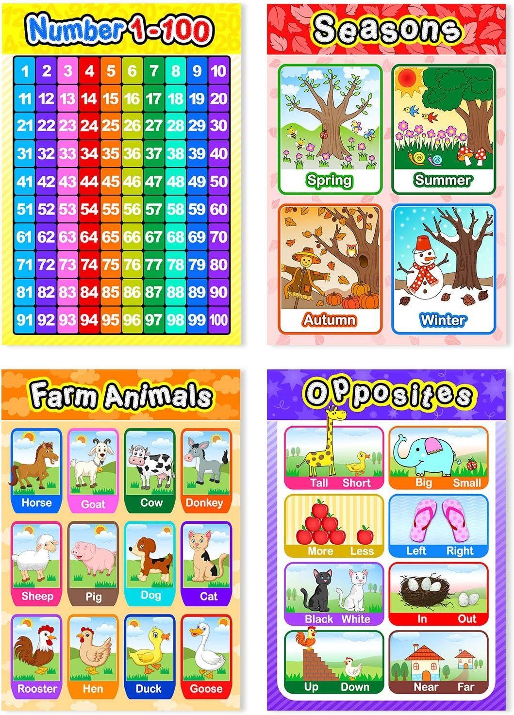 12 Pieces Educational Preschool Poster 16 X 11 Inch Educational Learning Posters
