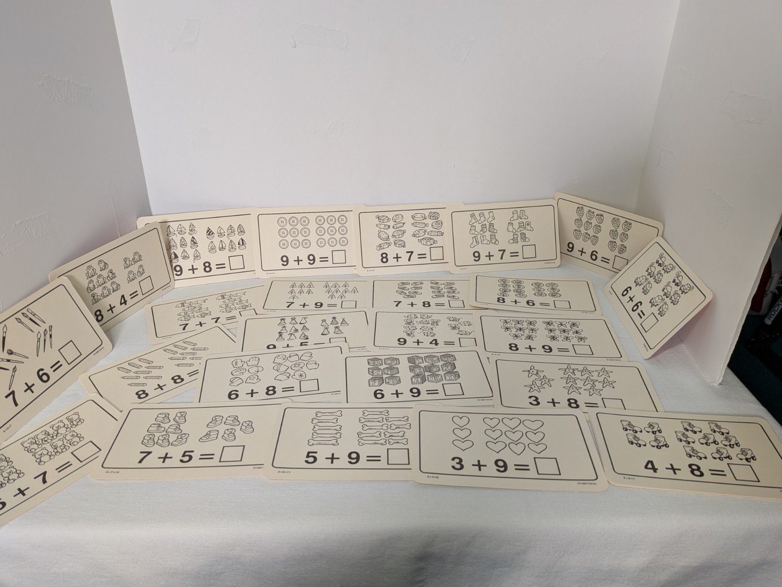 Vintage Disney-Themed Educational Addition and Subtraction Flash Cards by Golden