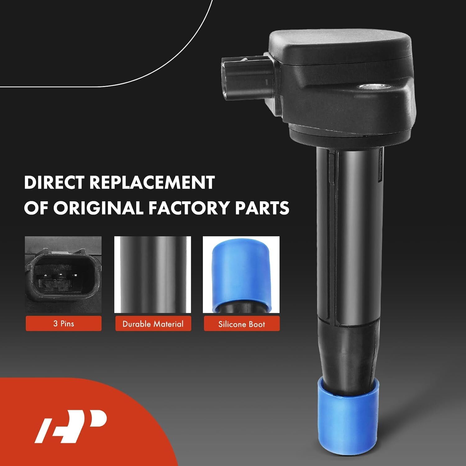 Black APM Set of 6 Ignition Coil Pack and Iridium Spark Plugs Compatible