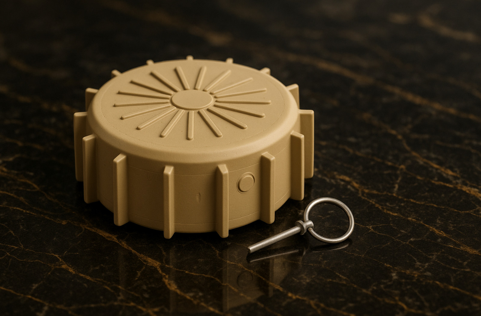 INERT Peruvian MGP-31 High-Explosive Blast Anti-Personnel Mine – 1:1 Replica Pro