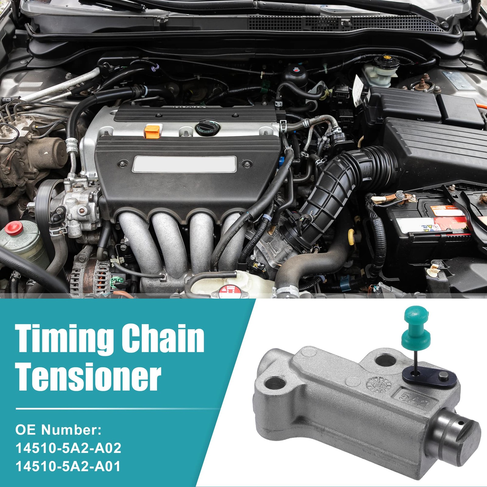 X AUTOHAUX Cam Chain Tensioner for Honda Accord Civic CR-V 3.15″, Silver Tone