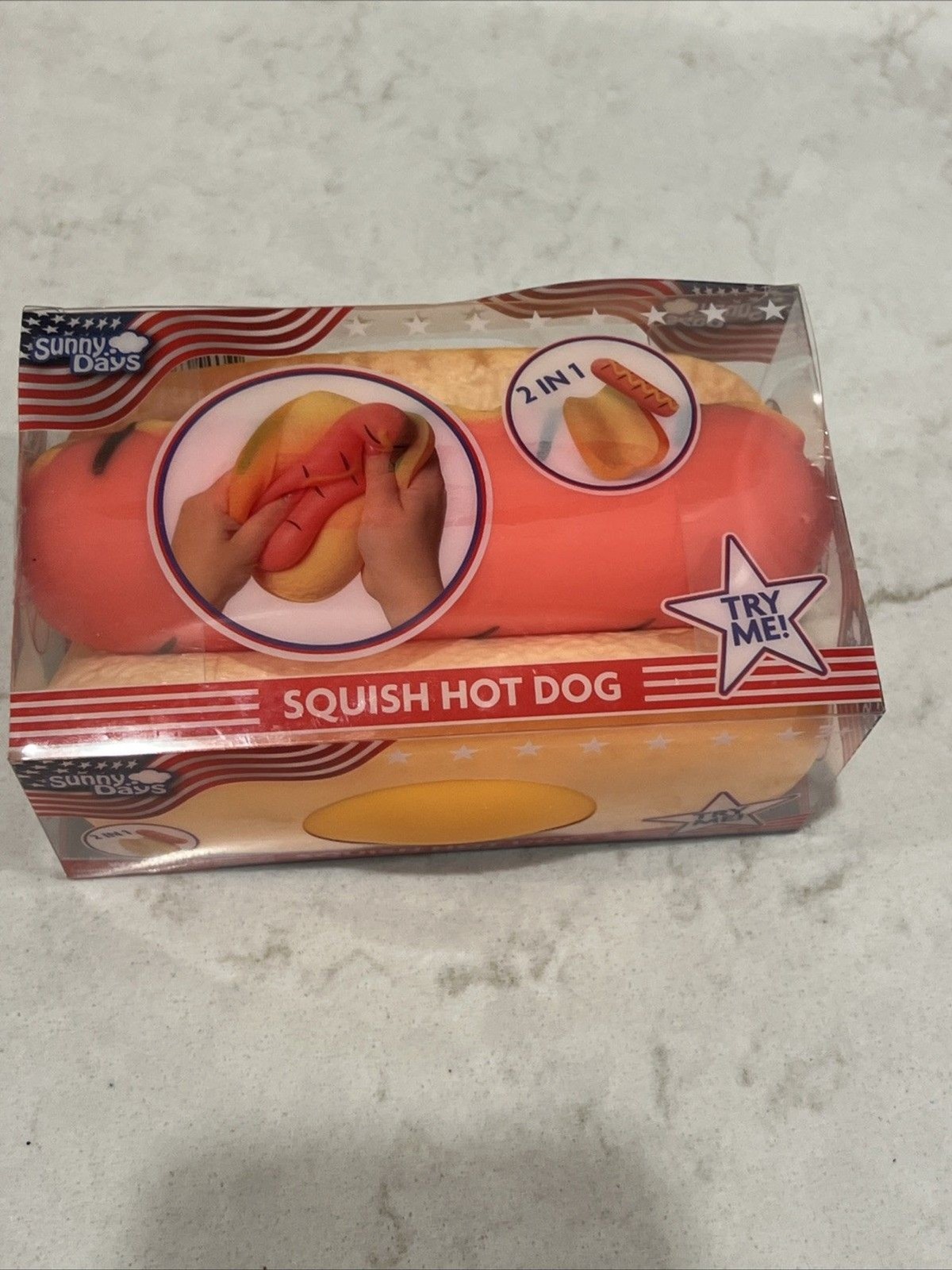 Sunny Days Squeeezy Hot Dog Fidget Toy