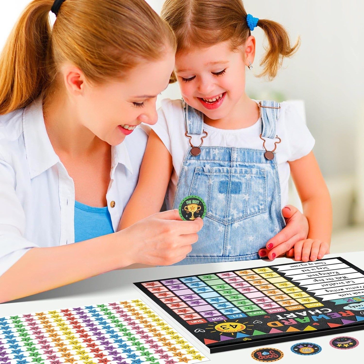 26pcs Reward Chart for Kids,Magnetic,1960 Star Stickers,56 Reward Stickers