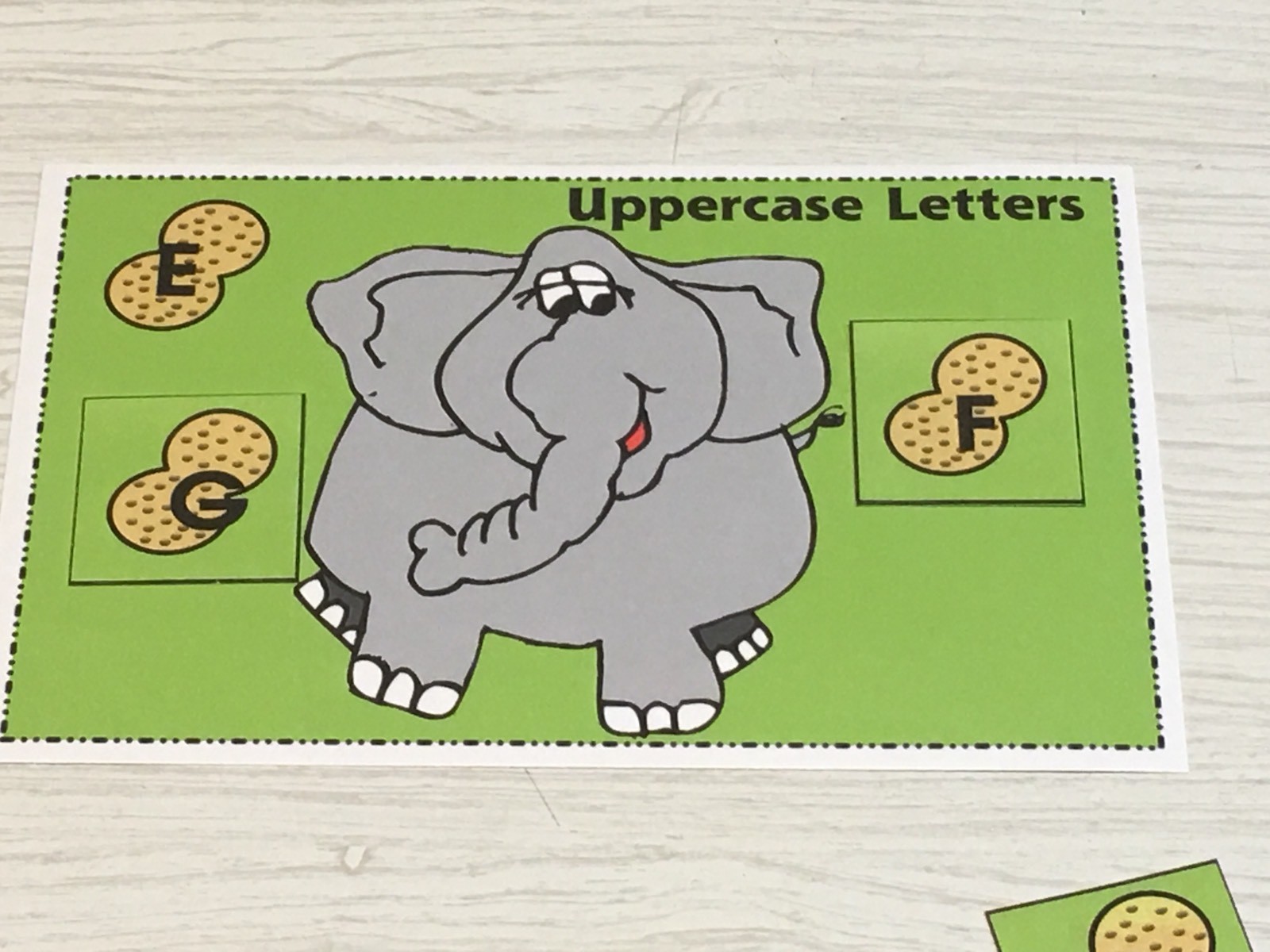 Elephant’s Peanut Sort – Uppercase Lowercase -Laminated Activity Set