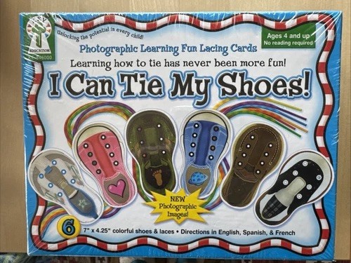 I Can Tie My Shoes Lacing Cards 846000 Key Education Brand New