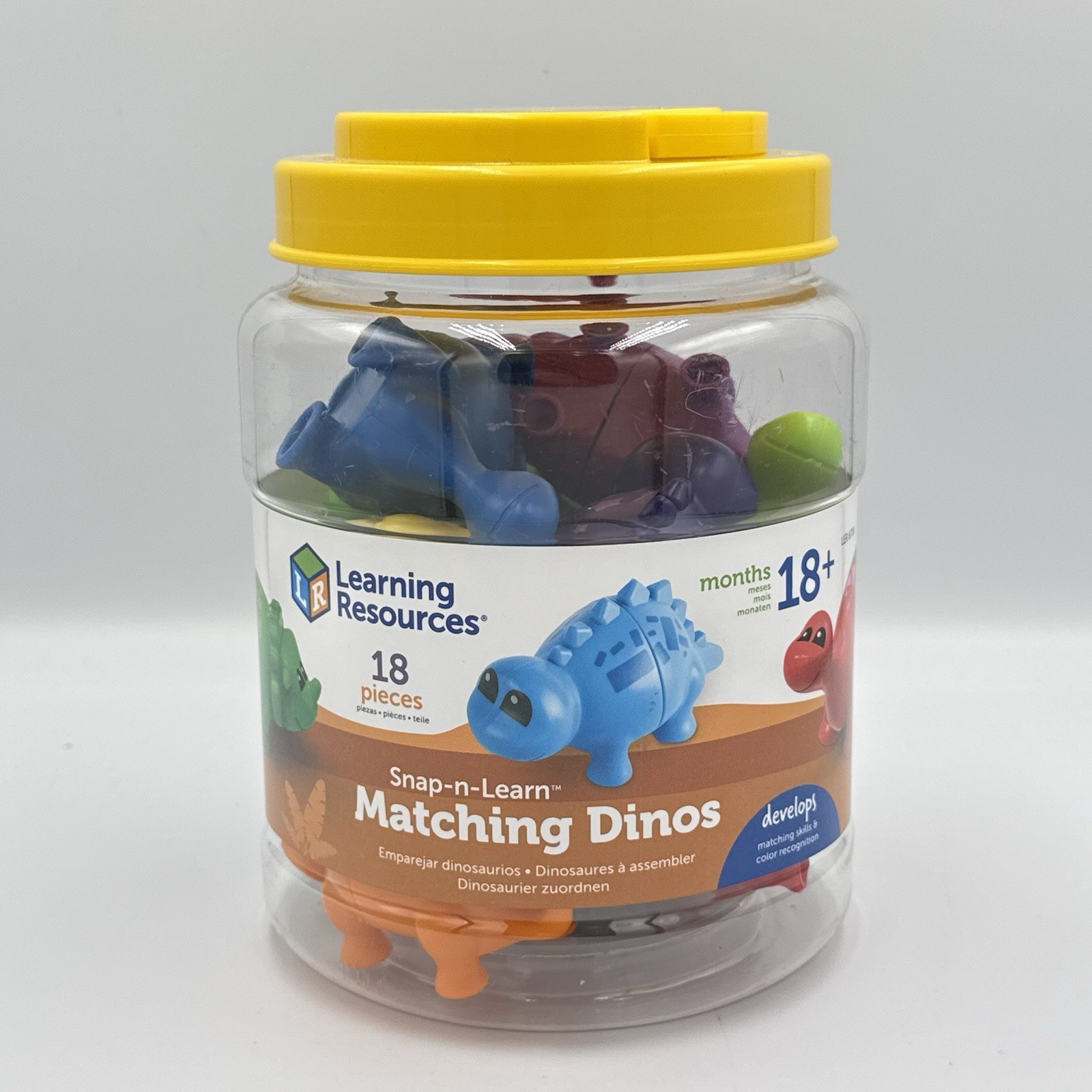 Learning Resources Snap-n-Learn Matching Dinos Colors – 18 Pieces Complete! EUC