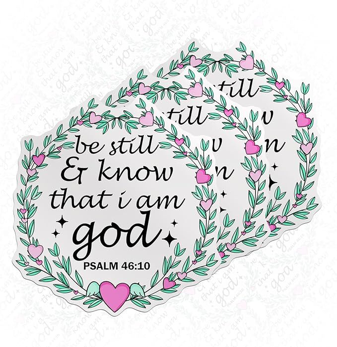 (3PCS) Psalm 46:10 Sticker Jesus Christian Be Still and Know That I Am God