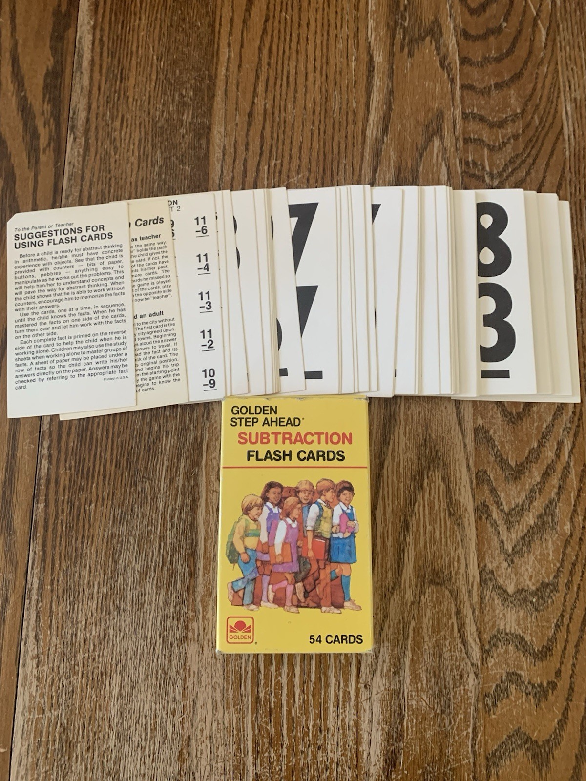 New Old Stock Vintage 1984 subtractionFlash Cards Golden Step Ahead