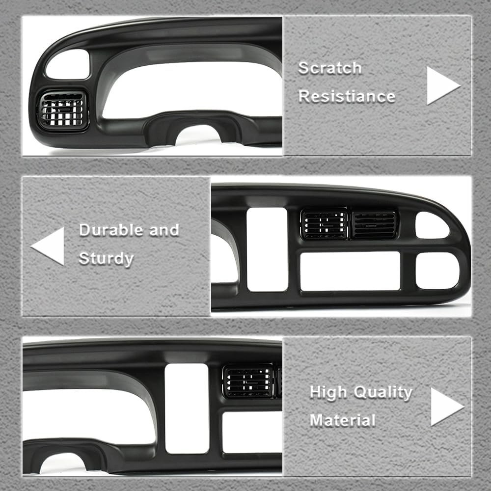 PIT66 Dash Board Bezel Cover Compatible with 1998 1999 2000 2001 2002 Dodge Ram