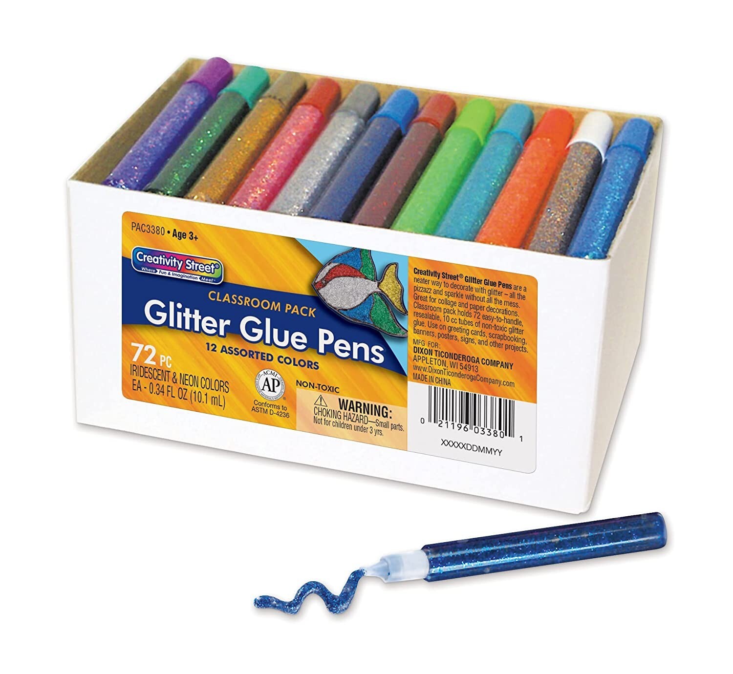 Creativity Street Glitter Glue Pen Class Pack 72pc