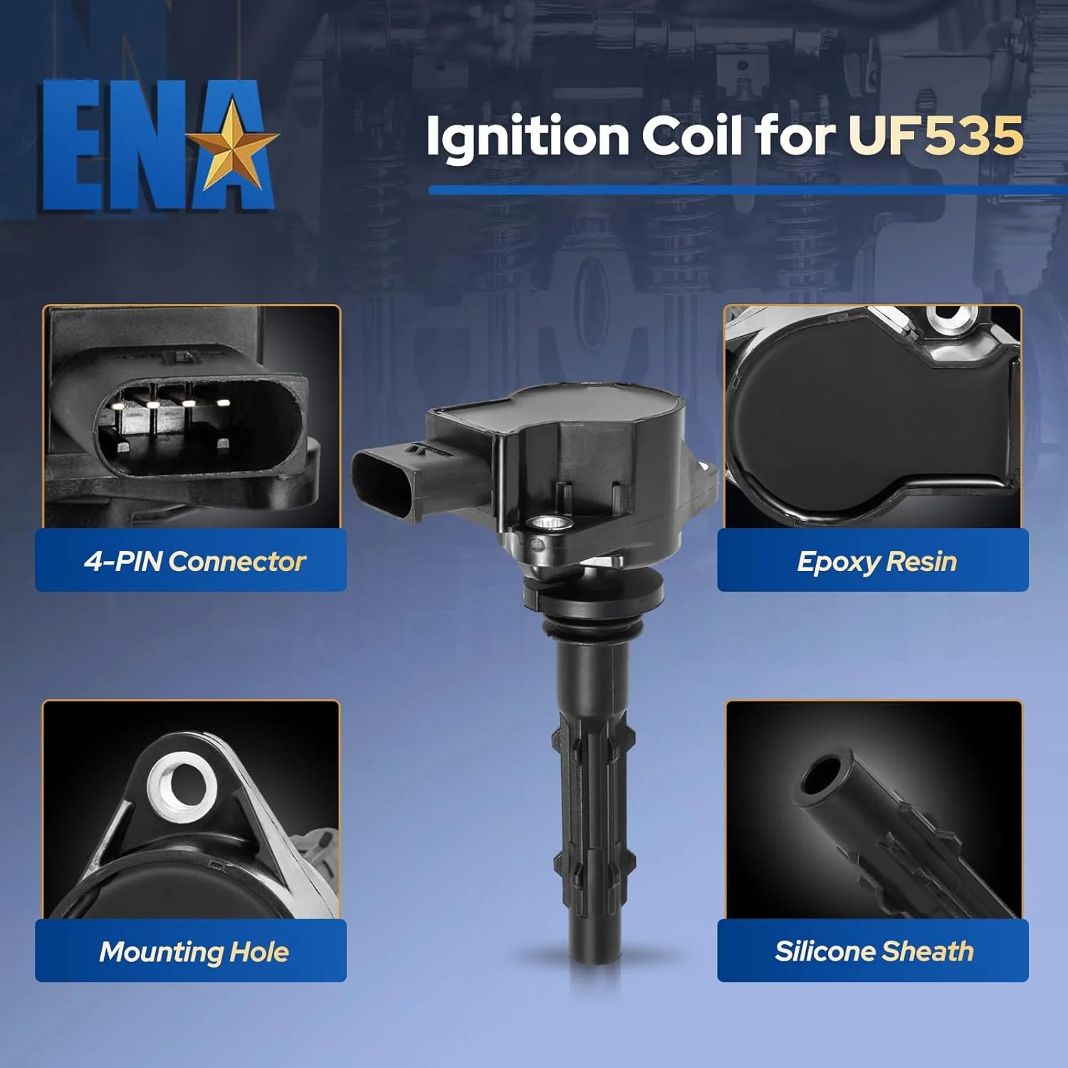 ENA 1 Ignition Coil Pack Compatible with Mercedes-Benz 3.0L 3.5L 4.6L 5.5L C230