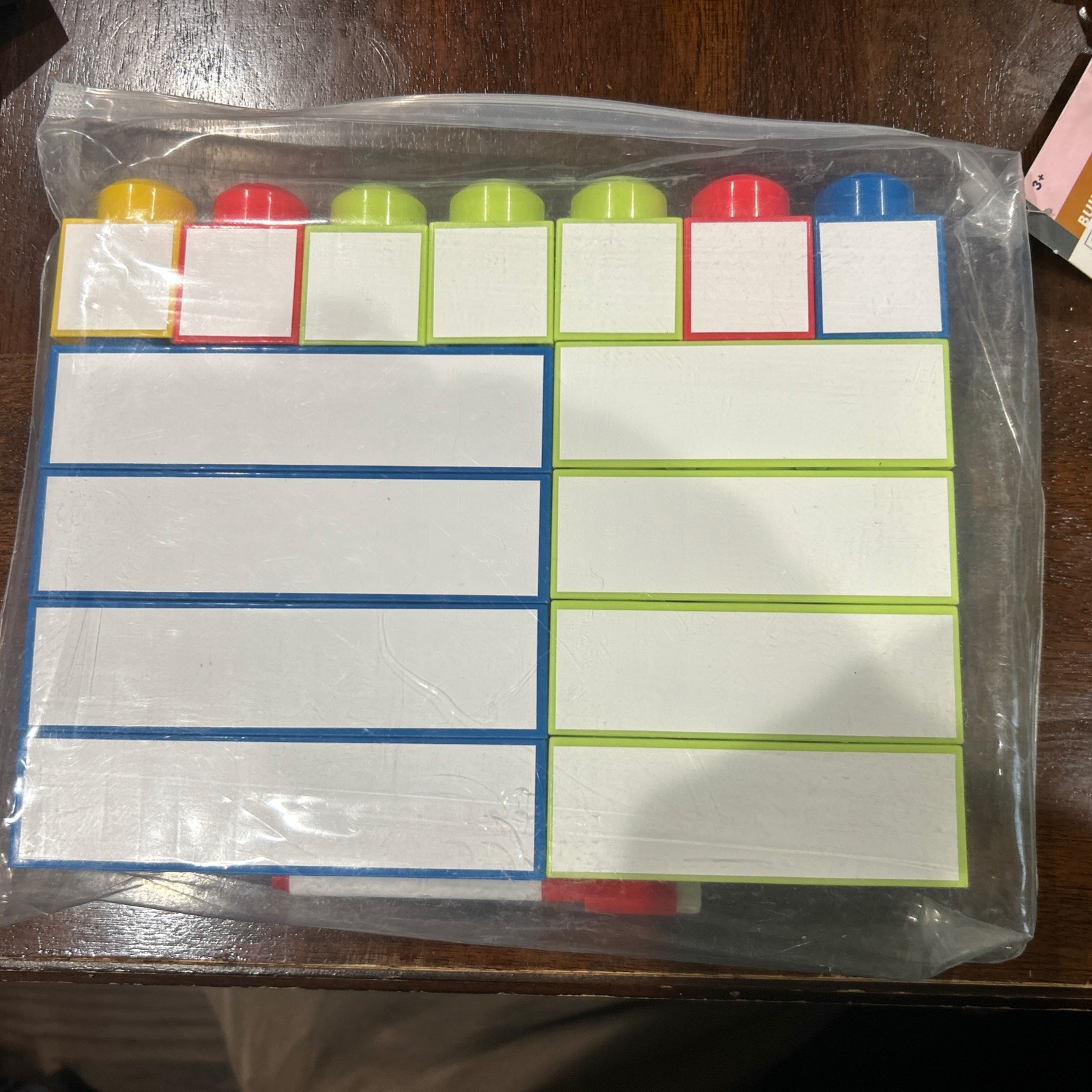 NEW Building Block Dry Erase Blank Blocks 15 Blocks 1 Marker