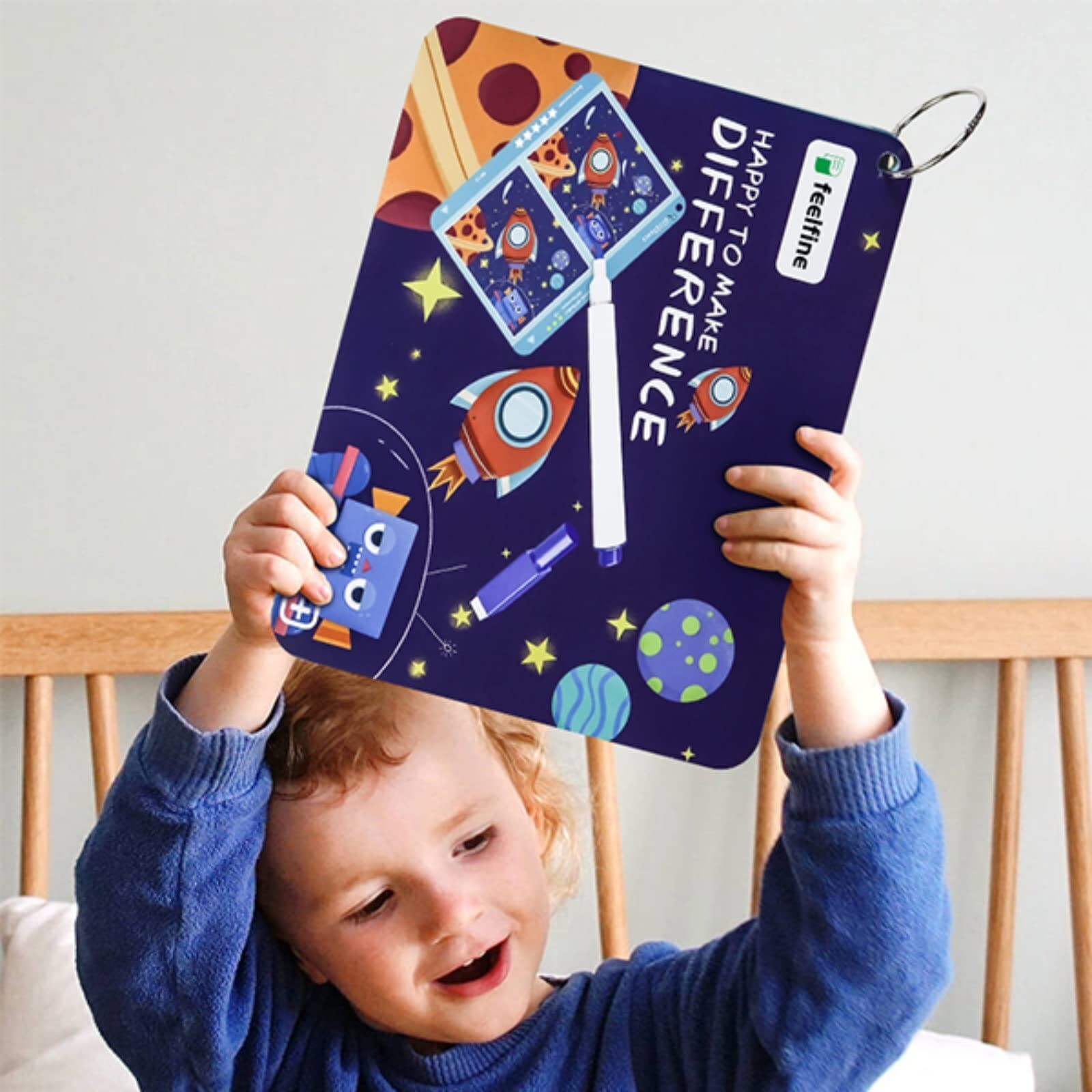 Spot the Difference Activity Book w/ Water Based Erasable Pen 30 Question Cards