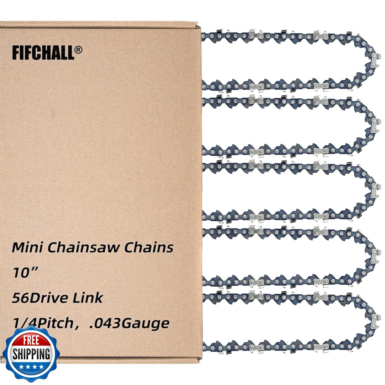 5 Pack 10 Inch Pole Saw Chain Fit Stihl 1/4″ Pitch .043″ Gauge 56 Drive Links