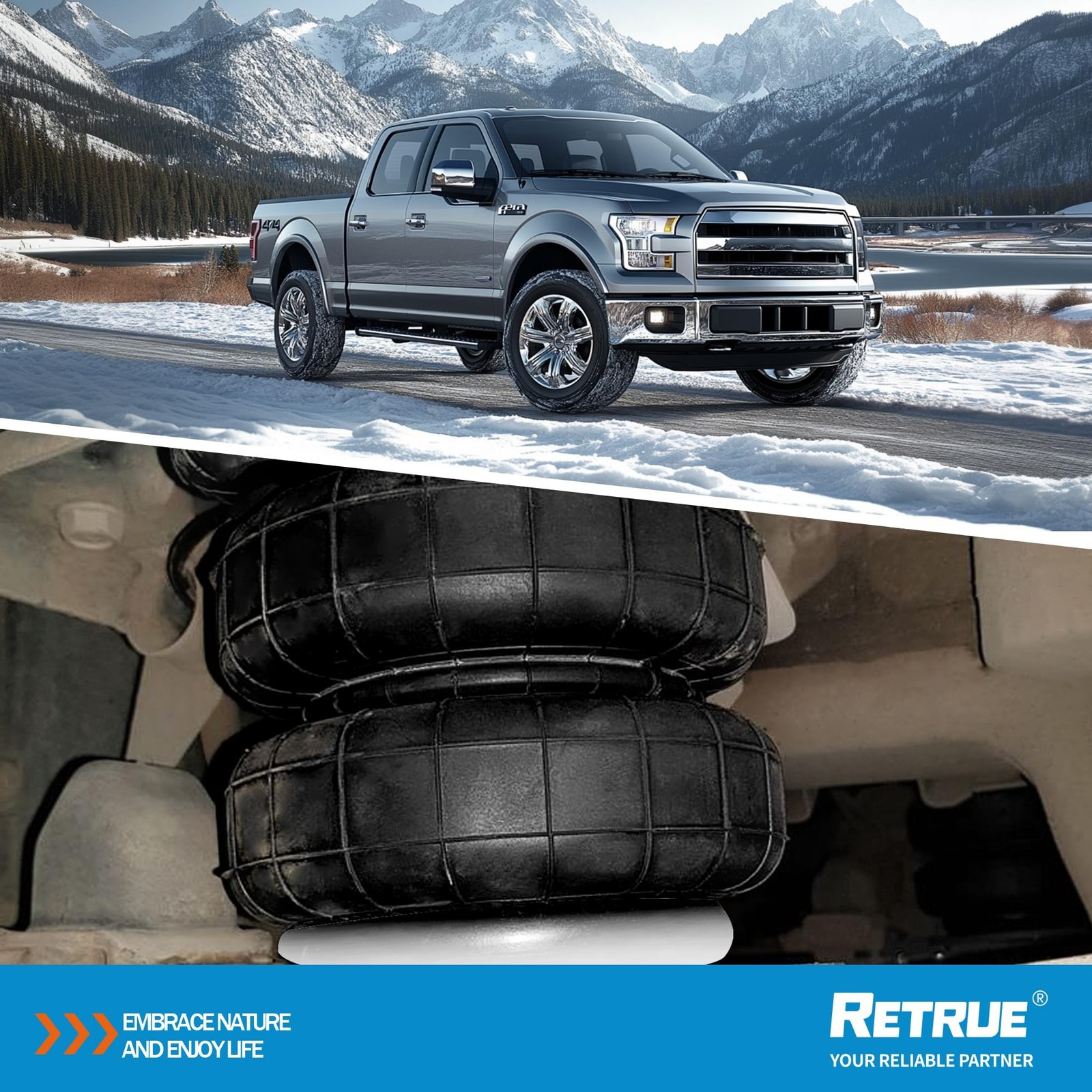 RETRUE Rear Air Bags Suspension Kit for 2009-2014 Ford F150 Truck Towing, 500…