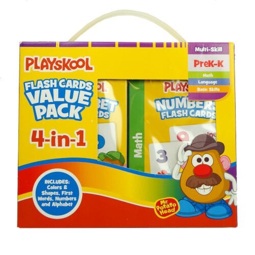 Playskool Flash Cards Alphabet, First Words, Shapes Colors, Numbers, PreK 4-Pack