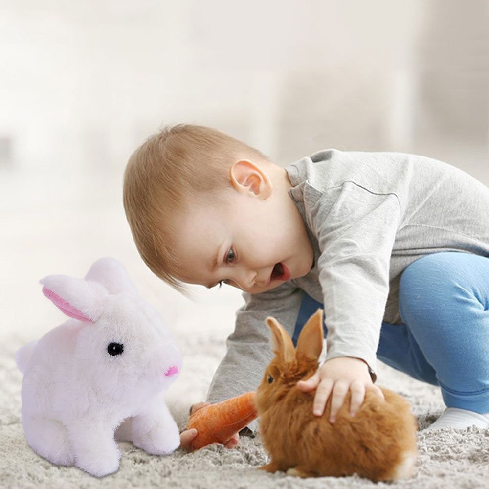 Educational Toys Can Walk And Talk Electric Pet Simulation Plush Rabbit Kids GN