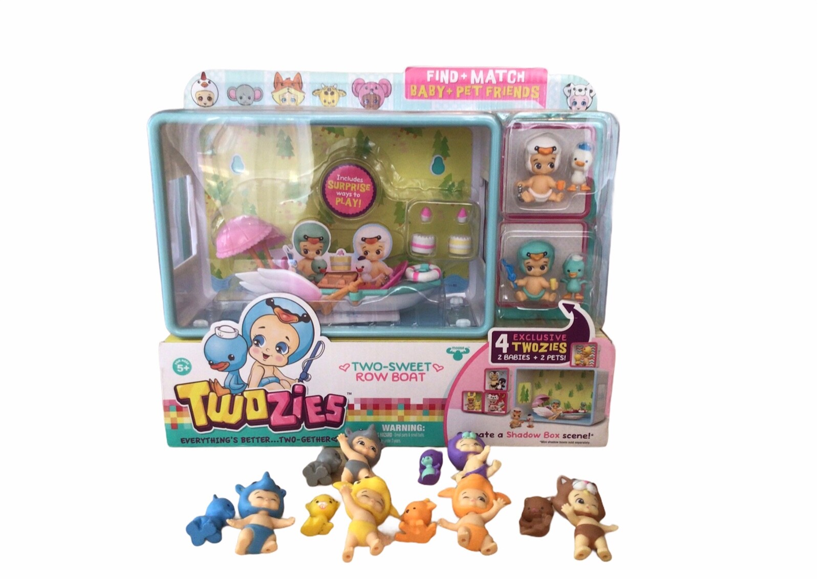Twozies Playset Two Sweet Row Boat + 12 Additional figures