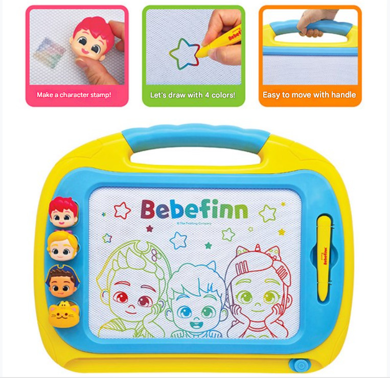 Pinkfong BebeFinn Transform Drawing Table 3 Stages Erasable Stamps Kid Toy