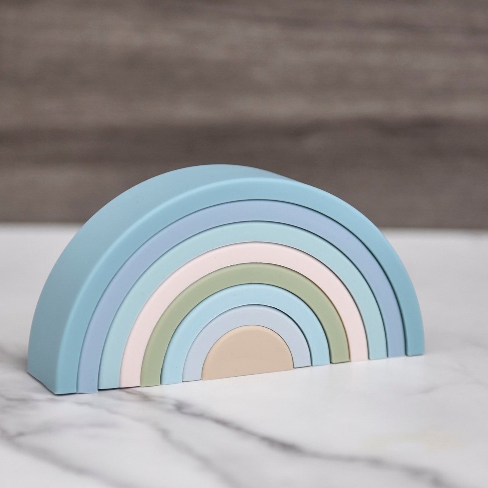 Silicone Rainbow Pastel Stacking Toy- New