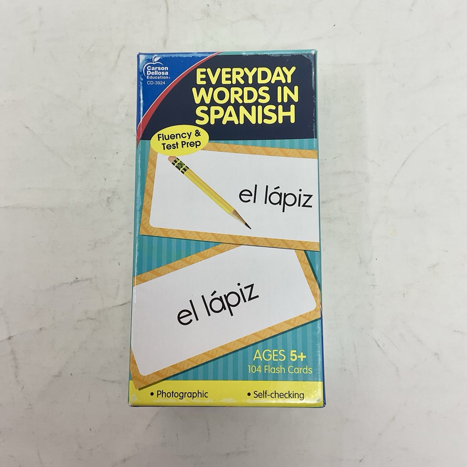 Carson Dellosa 104 Spanish Flash Cards for Kids, Spanish Vocabulary Flash Cards