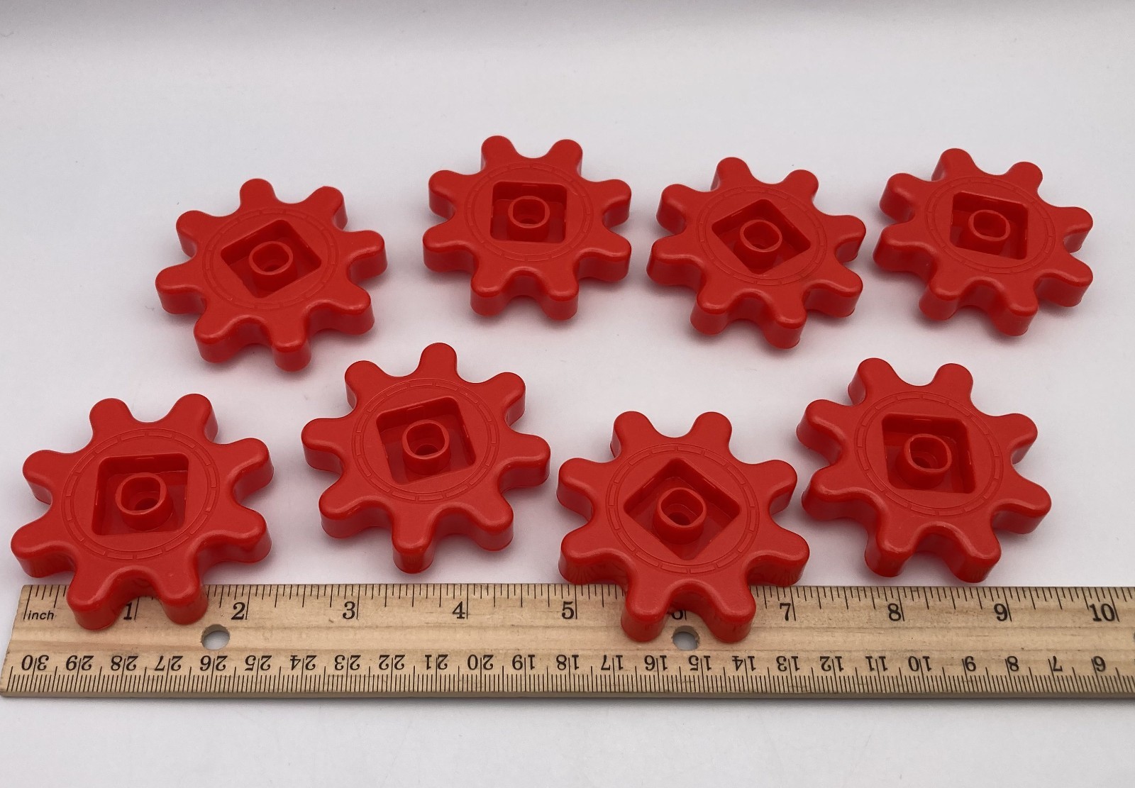 Learning Resources Gears! Gears! Gears! Replacement Pieces RED GEARS Lot of 8