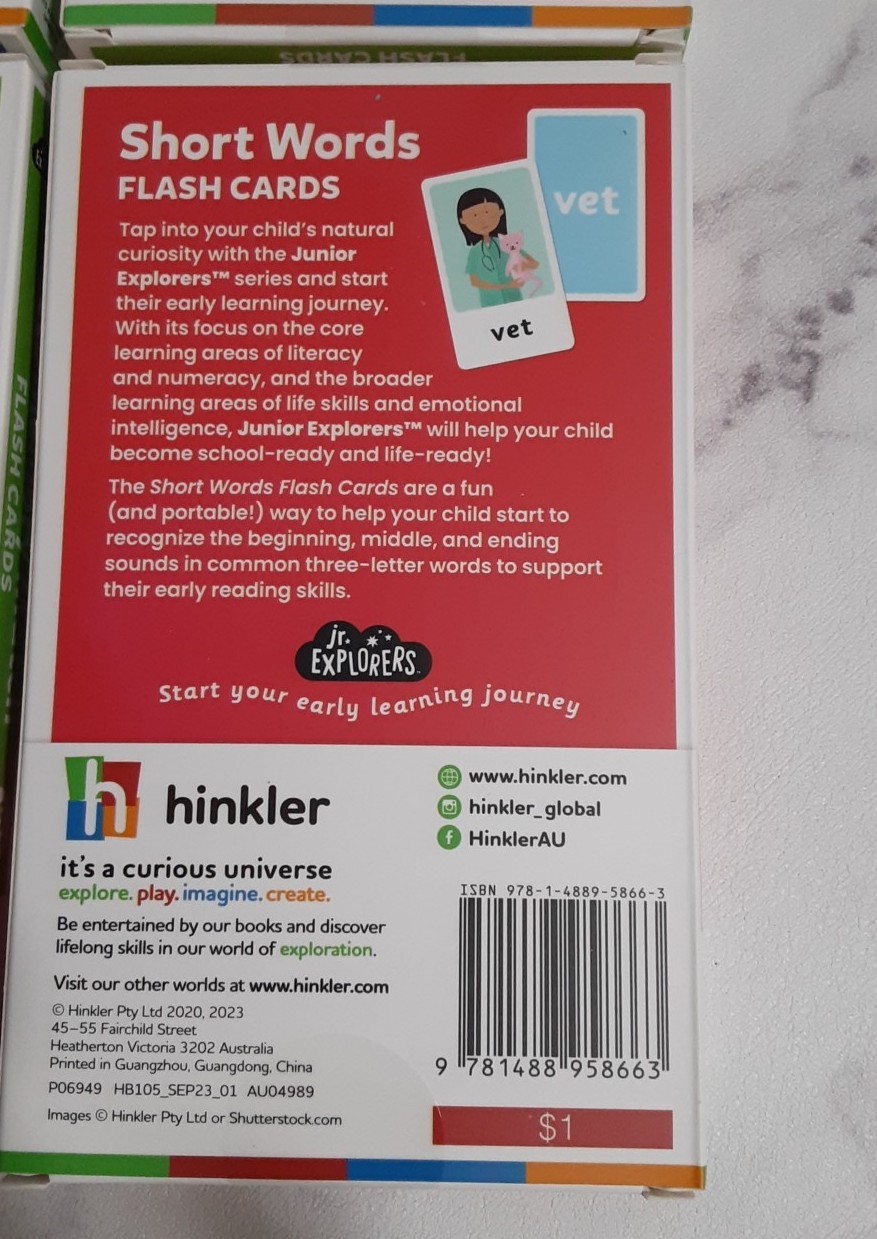 Jr Explorers Flash Cards Lot of 4 Food Snap Short Words Numbers Pets Memory…
