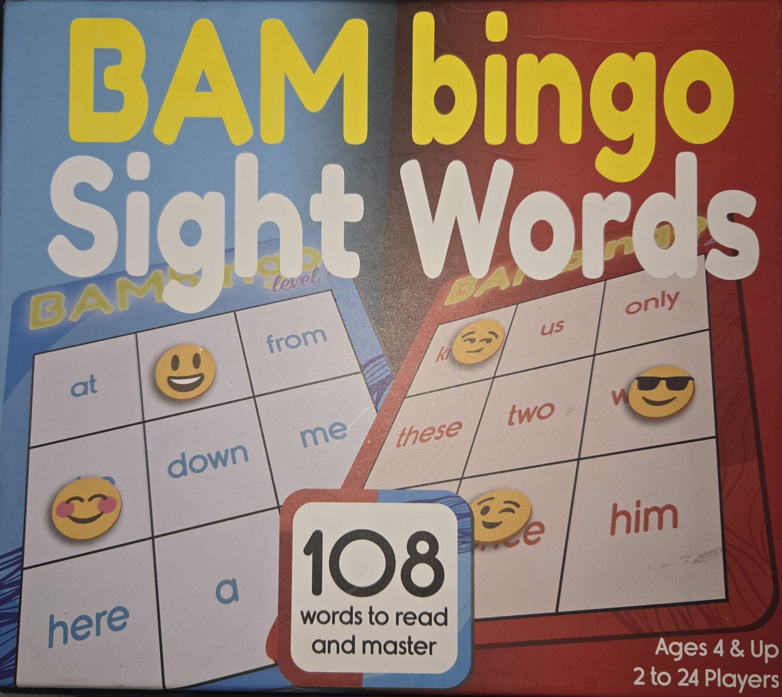 Sight Word Bingo Game Level 1 and 2 Educational Reading Games for Kids BAM Bingo